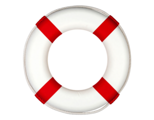 life buoy on white background