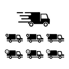 Fast shipping delivery truck icon Set, vector Illustration