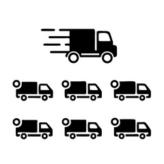Fast shipping delivery truck icon Set, vector Illustration