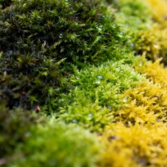 green moss on the stone