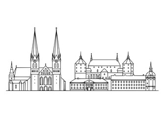 Fototapeta premium Uppsala City Line Art