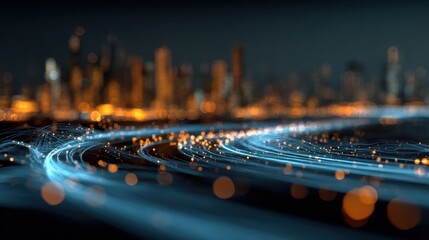 Abstract Cityscape: Digital Network Connecting Urban Data and Global Infrastructure