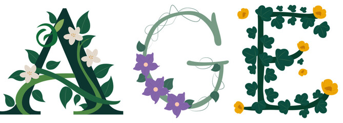 AGE, Artistic Botanical Letter Print Design