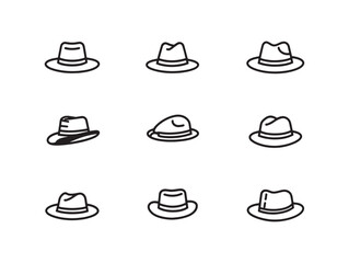 Hat line art artistic playful fun sketch