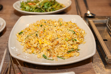 Chinese style food. Egg fried rice