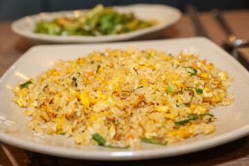 Chinese style food. Egg fried rice