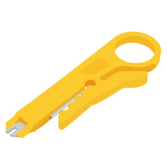 Cable stripper and cutter tool for electrical wiring and network cables.