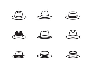 Hat line art stylish unique wearable accessory