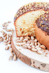 Italian artisan panettone stuffed with pistachio