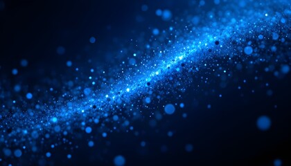 "Dark Blue Abstract Background with Glowing Particle Light Effect for Futuristic Design"