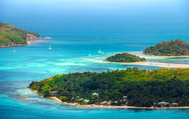 Cerf Island and Saint Anne seen from Victoria, Seychelles