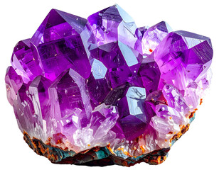 Purple Quartz Stone on White – Transparent PNG for Holistic and Decorative Use
