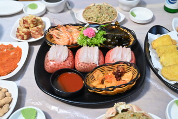 Korean style raw fish. Sashimi
