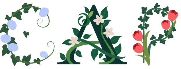 CAP, Classic Floral Typography Alphabet