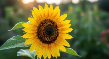 Obraz premium Vibrant Sunflower Bloom in Natural Setting, capturing summer beauty and radiance