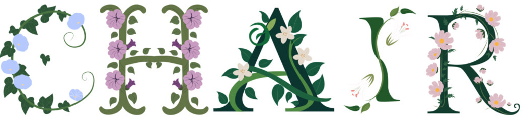 CHAIR, Modern Botanical Typography Design