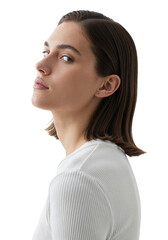 Profile Portrait of Person in White Top