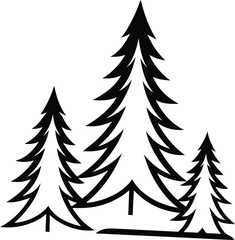 Obraz premium set of christmas trees