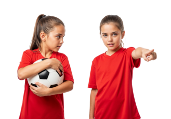 Youth Soccer Players in Red Jerseys