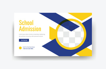 school admissions thumbnail design, back to school banner template 