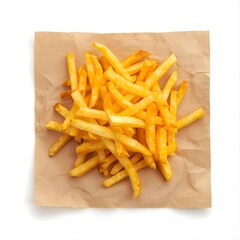 french fries on a white background
