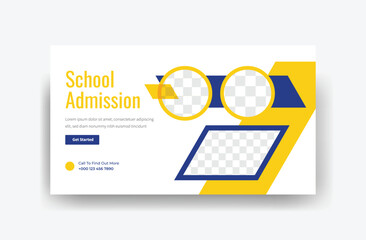 school admissions thumbnail design, back to school banner template 