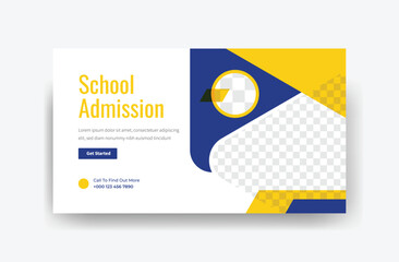 online school admission marketing thumbnail design, school admissions banner 