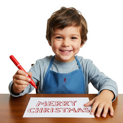 child Coloring Merry Christmas Sign with Joy