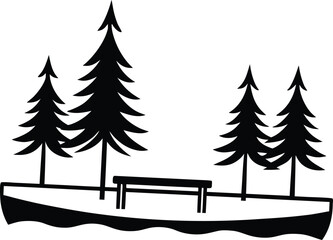 Obraz premium winter landscape with a boat
