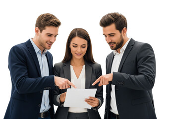 Business Team Reviewing Document Together