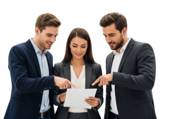 Business Team Reviewing Document Together