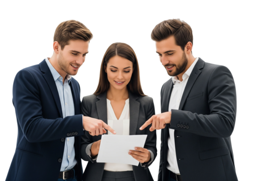 Business Team Reviewing Document Together
