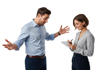 Business Discussion with Clipboard Notes