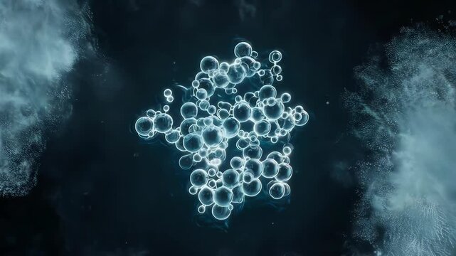 A clean slow-motion visualization of an endothermic reaction. Molecules absorb energy from their surroundings, creating a visible frost and cooling effect.