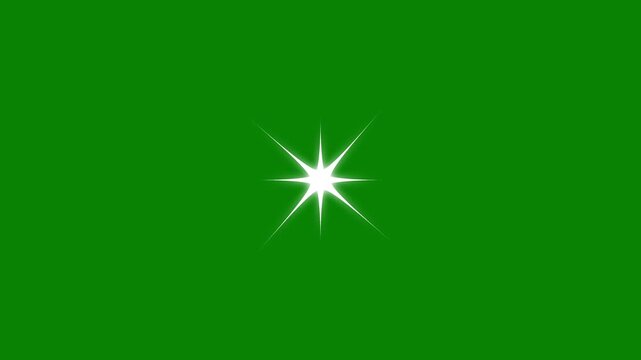 4k Twinkle star glitter sparkle, sparkling stars shine animation, blinking cartoon stars, star sparkle vector doodles, glowing light effect, retro shine movement on green screen background. 4k video