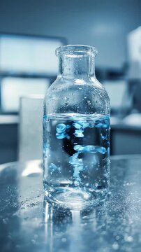 A clean slow-motion visualization of an endothermic reaction. Molecules absorb energy from their surroundings, creating a visible frost and cooling effect.