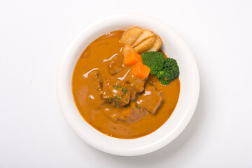 ビーフシチューの俯瞰写真