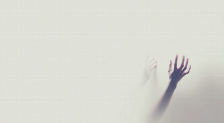 Reaching Out: A shadowy, spectral hand outstretched, suggesting themes of isolation, longing, or reaching for something beyond reach. Evokes mystery and a sense of otherworldliness. Generative Ai