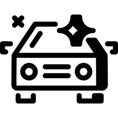 Clean car line icon. Vehicle washing and polishing service vector symbol