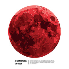 Captivating artistic depiction of a dramatic red full moon or stylized distant planet in cosmic space
