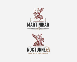 goddess angel drink cocktails on the zebra logo template for cafe and bar