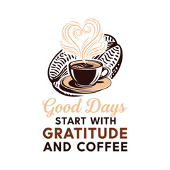 Coffee cup with heart steam and bean saucer