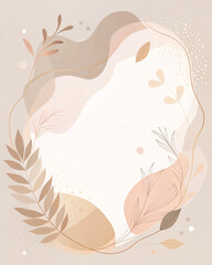 Soft Abstract Frame in Ivory and Dusty Rose