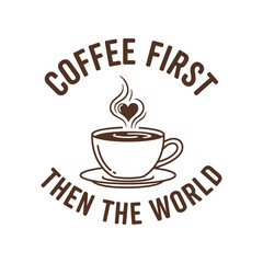 Coffee cup with heart steam and text saucer