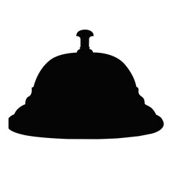 Silhouette of service bell, hotel reception counter bell illustration, hospitality and customer service concept symbol isolated on white background