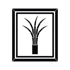 Futuristic square frame with sugar cane bundle illustration