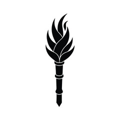 Sugar cane bundle shaped like a spiral flame torch