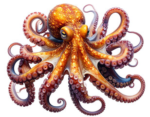 Colorful Octopus with Intricate Tentacles Swimming Gracefully in the Ocean Depths