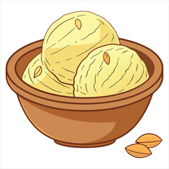 Delicious bowl of yellow ice cream