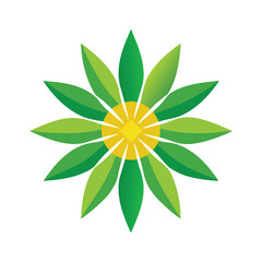 Sugar cane leaf radial emblem banner design